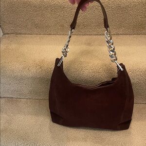 Elegant Brown Suede Crossbody Bag